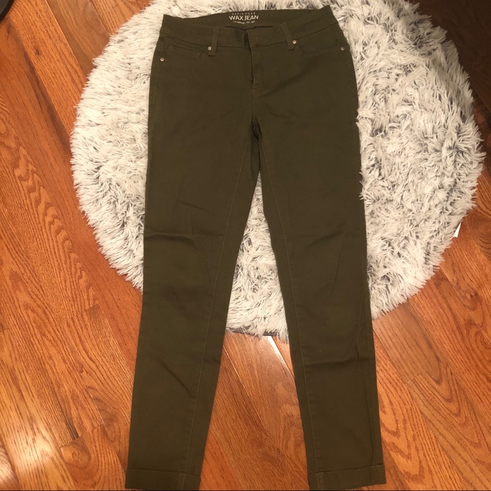 Olive green rolled up jeans size 3